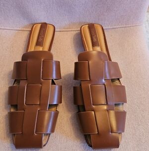 NEW Franco Sarto Tavono Mule Brown Leather Women Shoes Size 8.5